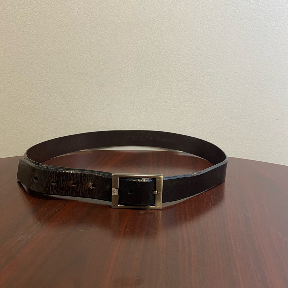 Kenneth Cole vintage reaction Italian leather men’s belt dark brown size 38/85